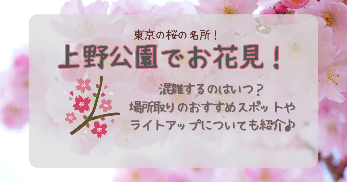 上野公園　桜　お花見　混雑　日程　混雑回避　満開時期　見ごろ　場所取り　スポット　コツ　ライトアップ　いつからいつまで